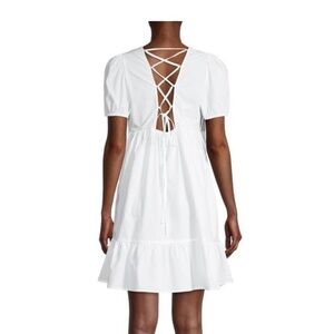 New With Tags White Midi Puff Sleeve Dress